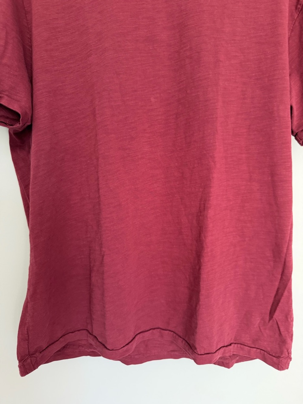 Alex Mill 100% Slub Cotton Burgundy Red Classic Basic Short Sleeve Tee Shirt - Picture 7 of 16